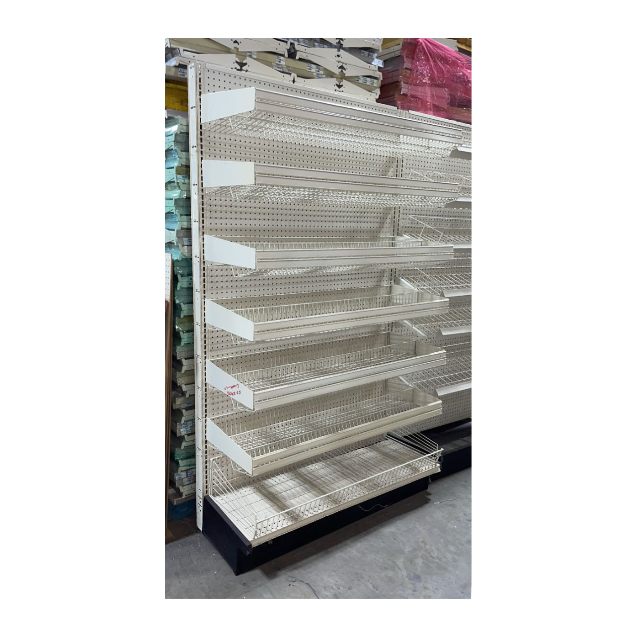 Wall Gondola w/Wire Baskets - Beige