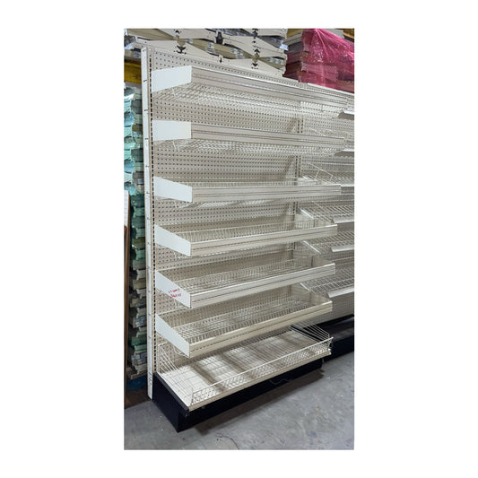 Wall Gondola w/Wire Baskets - Beige